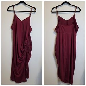 SHEIN Burgundy Asymmetrical Dress